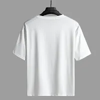 Comfortable White Cotton Blend Tees For Men-thumb1