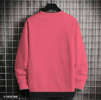 Fancy Designer Pink Cotton Blend Long Sleeve Round Neck Tees For Men-thumb2