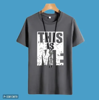 Comfortable Grey Polyester Tees For Men