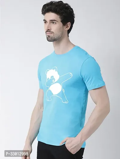 Comfortable Blue Cotton Blend Tees For Men-thumb2