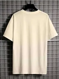 Comfortable Beige Cotton Blend Tees For Men-thumb1