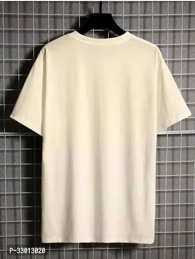 Comfortable Beige Cotton Blend Tees For Men-thumb2