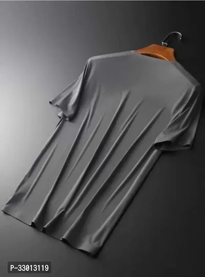 Comfortable Grey Polyester Tees For Men-thumb2