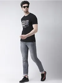 Comfortable Black Cotton Blend Tees For Men-thumb1