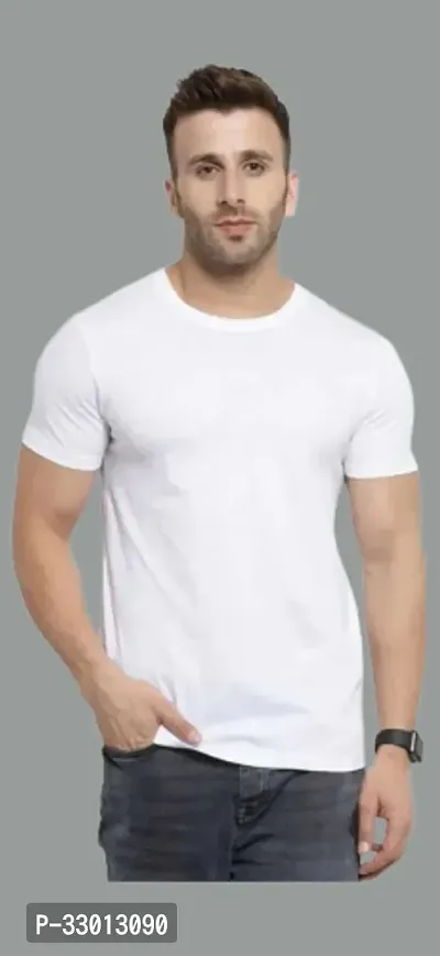 Comfortable White Polyester Tees For Men-thumb0