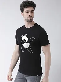 Comfortable Black Cotton Blend Tees For Men-thumb1