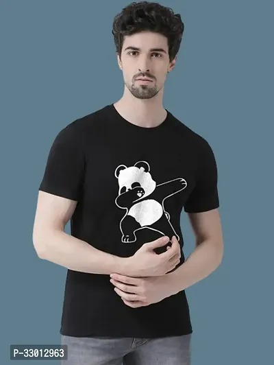 Comfortable Black Cotton Blend Tees For Men-thumb0