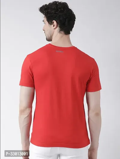 Comfortable Red Cotton Blend Tees For Men-thumb3