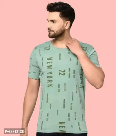 Comfortable Green Polyester Tees For Men-thumb0