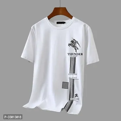 Comfortable White Cotton Blend Tees For Men