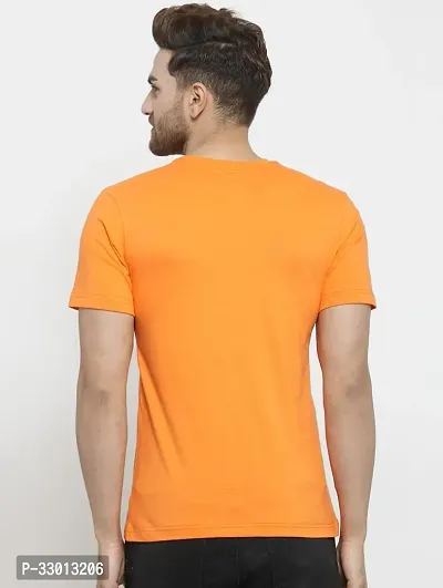 Comfortable Orange Cotton Blend Tees For Men-thumb3