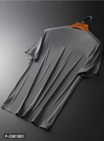 Comfortable Grey Polyester Tees For Men-thumb2