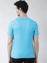 Comfortable Blue Cotton Blend Tees For Men-thumb2