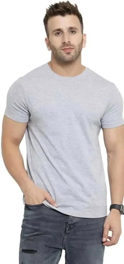 Reliable Solid Round Neck Tees For Men