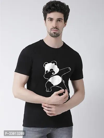 Comfortable Black Cotton Blend Tees For Men-thumb0