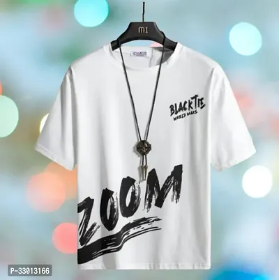 Comfortable White Polyester Tees For Men