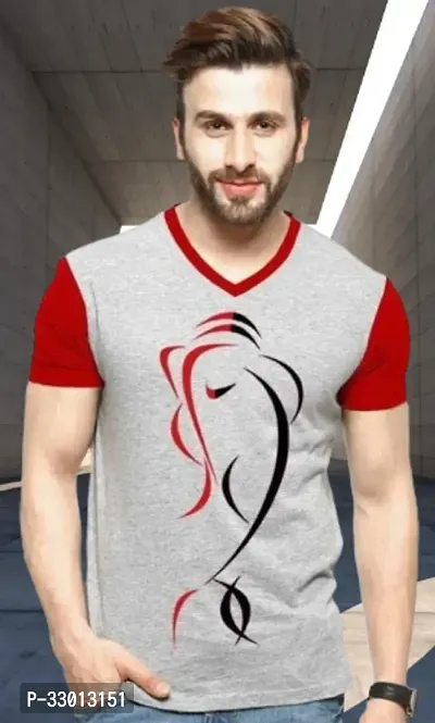 Comfortable Grey Polyester Tees For Men-thumb0