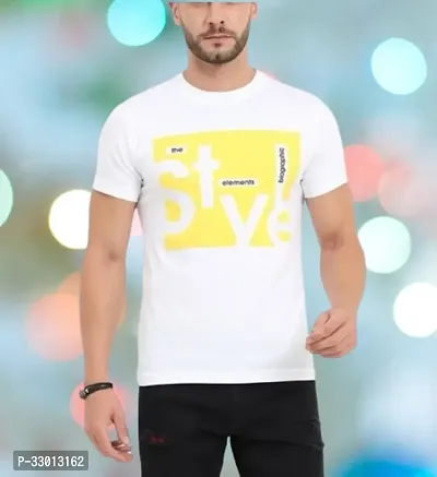 Comfortable White Polyester Tees For Men