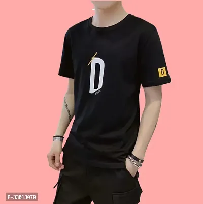 Comfortable Black Polyester Tees For Men-thumb0