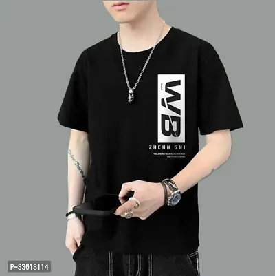 Comfortable Black Polyester Tees For Men-thumb0