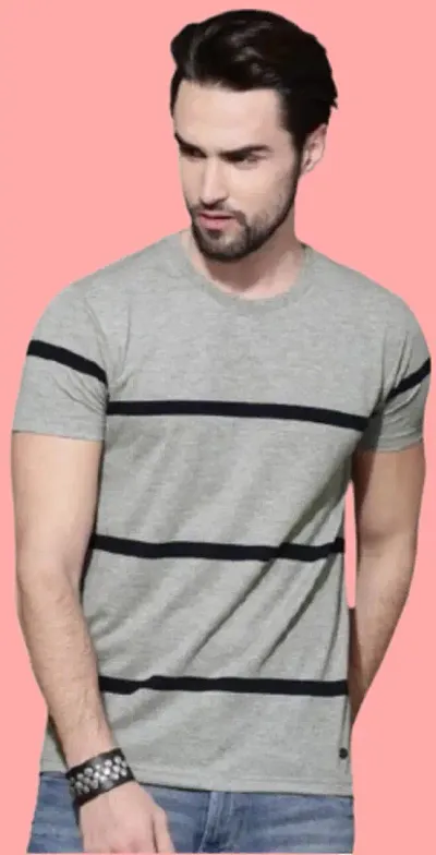 Men's Striped Round Neck Tees