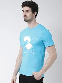 Comfortable Blue Cotton Blend Tees For Men-thumb1