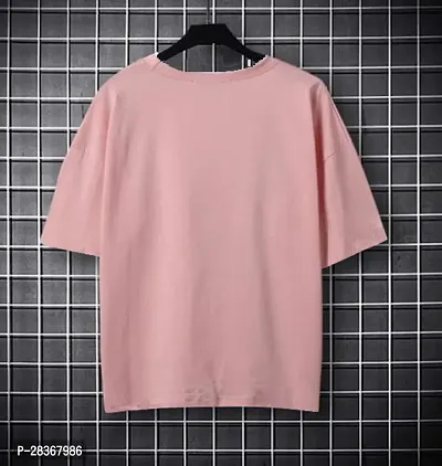 Fancy Designer Pink Cotton Blend Short Sleeve Round Neck Tees For Men-thumb2