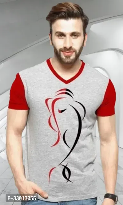 Comfortable Grey Polyester Tees For Men-thumb0