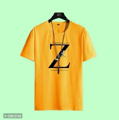 Comfortable Yellow Polyester Tees For Men