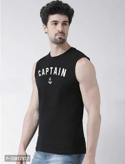 Comfortable Black Cotton Blend Tees For Men-thumb2