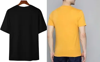 Comfortable Multicoloured Polyester Tees For Men Pack Of 2-thumb1