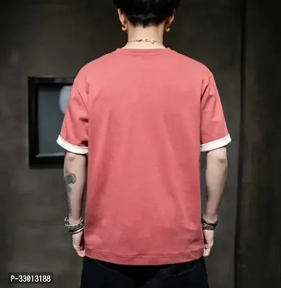 Comfortable Peach Polyester Tees For Men-thumb2