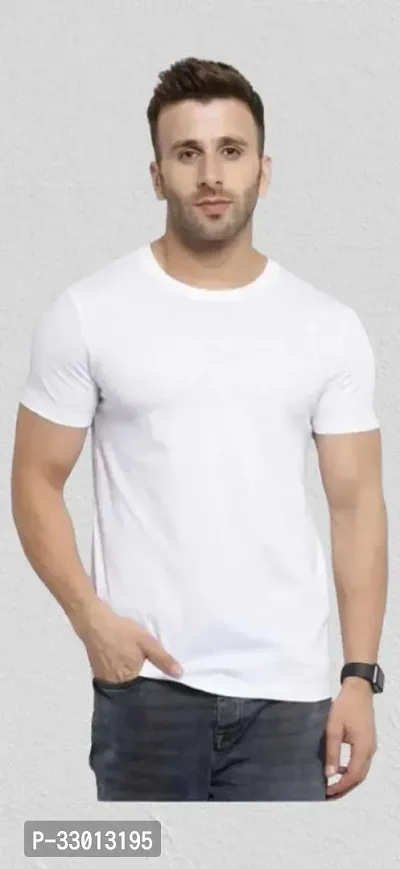 Comfortable White Polyester Tees For Men-thumb0