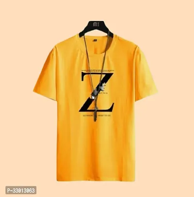 Comfortable Yellow Polyester Tees For Men-thumb0