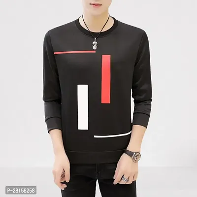 Elegant Cotton Blend Printed Round Neck Tees For Men-thumb0