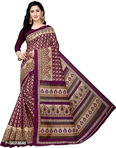 Stylish Maroon Polycotton Saree Without Blouse Piece For Women-thumb0