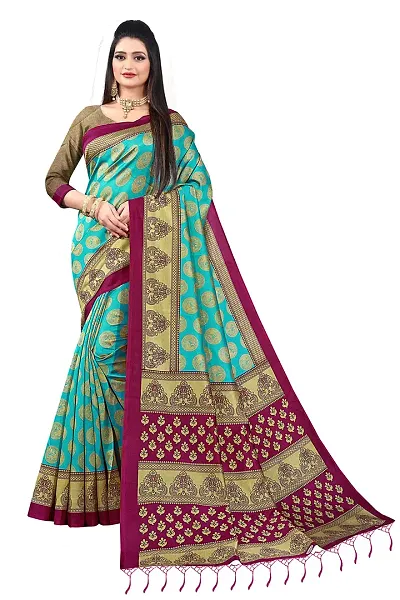 Latest Beautiful Art Silk Saree with Blouse piece