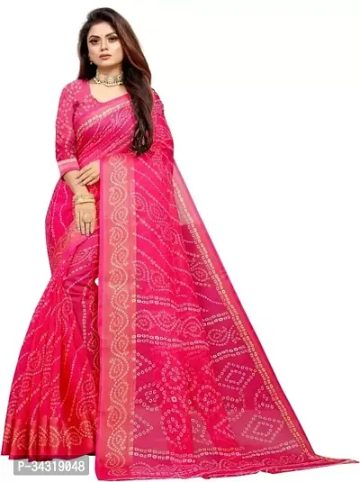 Stylish Pink Polycotton Saree Without Blouse Piece For Women-thumb0