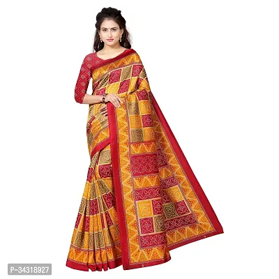 Stylish Orange Polycotton Saree Without Blouse Piece For Women-thumb0