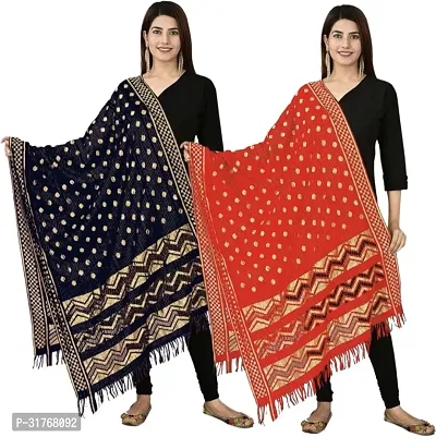 Beautiful Multicoloured Art Silk Dupattas For Women-Pack Of 2-thumb0