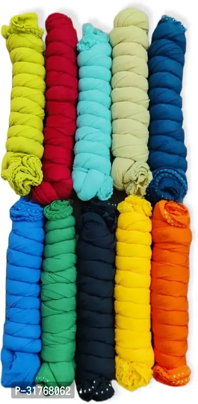 Beautiful Multicoloured Cotton Blend Dupattas For Women-Pack Of 10-thumb0