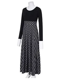 FAB YASHPA Women's Polka Dot Print Fit & Flare Black Dress (M)-thumb2