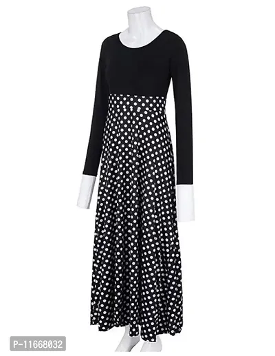 FAB YASHPA Women's Polka Dot Print Fit & Flare Black Dress (M)-thumb3