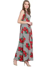 Stunning Multicoloured Crepe Floral Print  Long Gown For Women-thumb2