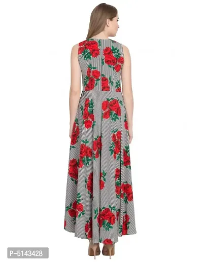 Stunning Multicoloured Crepe Floral Print  Long Gown For Women-thumb2