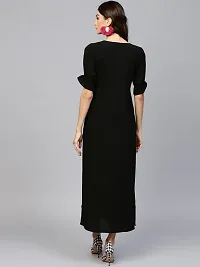 Stunning Black Crepe Solid  Long Gown For Women-thumb1