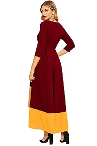 Stunning Maroon Crepe Solid  Long Gown For Women-thumb2