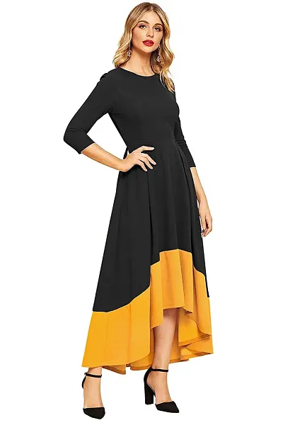 Stylish & Stunning Crepe Solid Long Gown For Women