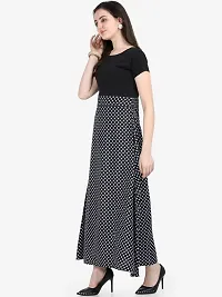 FAB YASHPA Women's Polka Dot Print Fit & Flare Black Dress (M)-thumb3