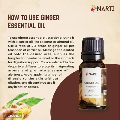 NARTI Ginger Essential Oil Pure  Natural Undiluted For Therapeutic Grade and belly fat burner, Acne  Wrinkles 30 ML ginger oil-thumb3